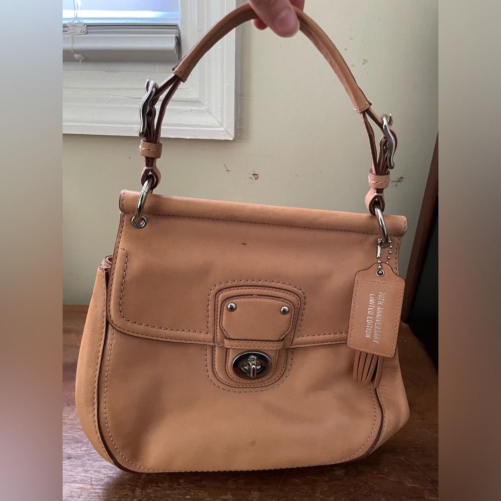 Brown 70th anniversary Coach purse